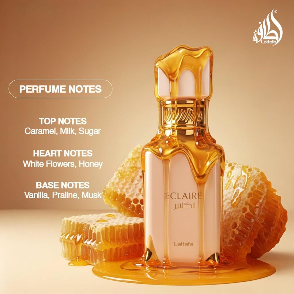 Lattafa Eclaire Eau de Parfum - Sweet Floral Gourmand Fragrance for Women