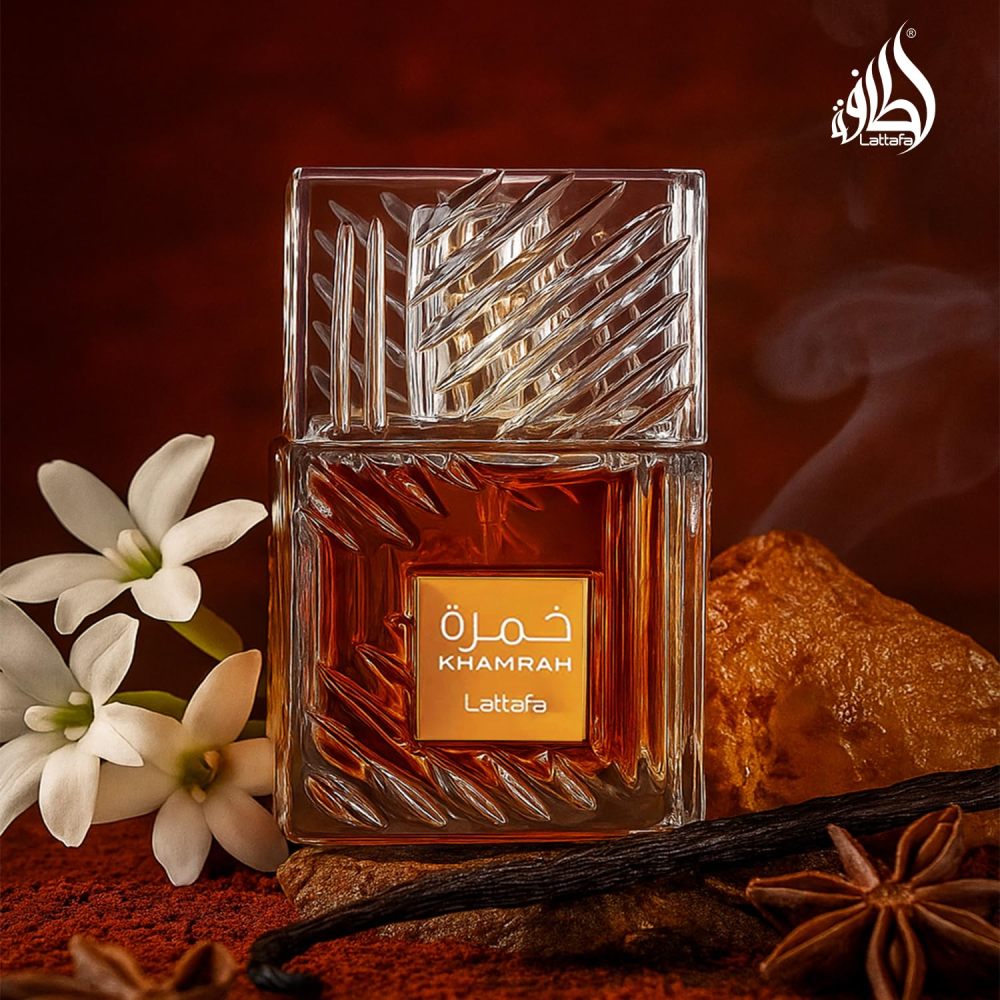 Lattafa Khamrah Eau de Parfum - Rich Rum Tobacco Amber Woody Fragrance for Unisex 100ml