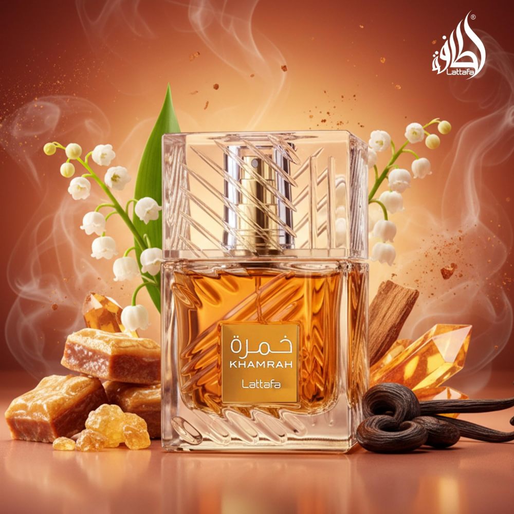 Lattafa Khamrah Eau de Parfum - Rich Rum Tobacco Amber Woody Fragrance for Unisex 100ml