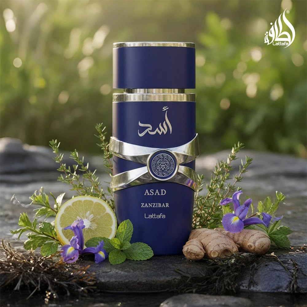 Lattafa Asad Zanzibar Eau de Parfum - Fresh Ocean Woody Fragrance for Unisex
