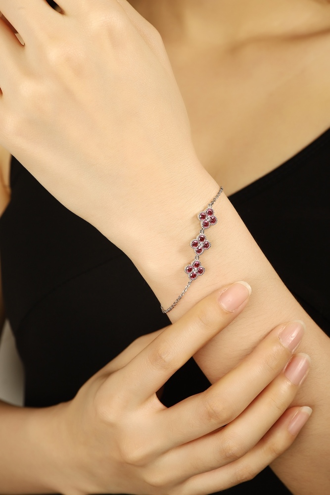 S925 Silver Bracelet with Colorful Zirconia