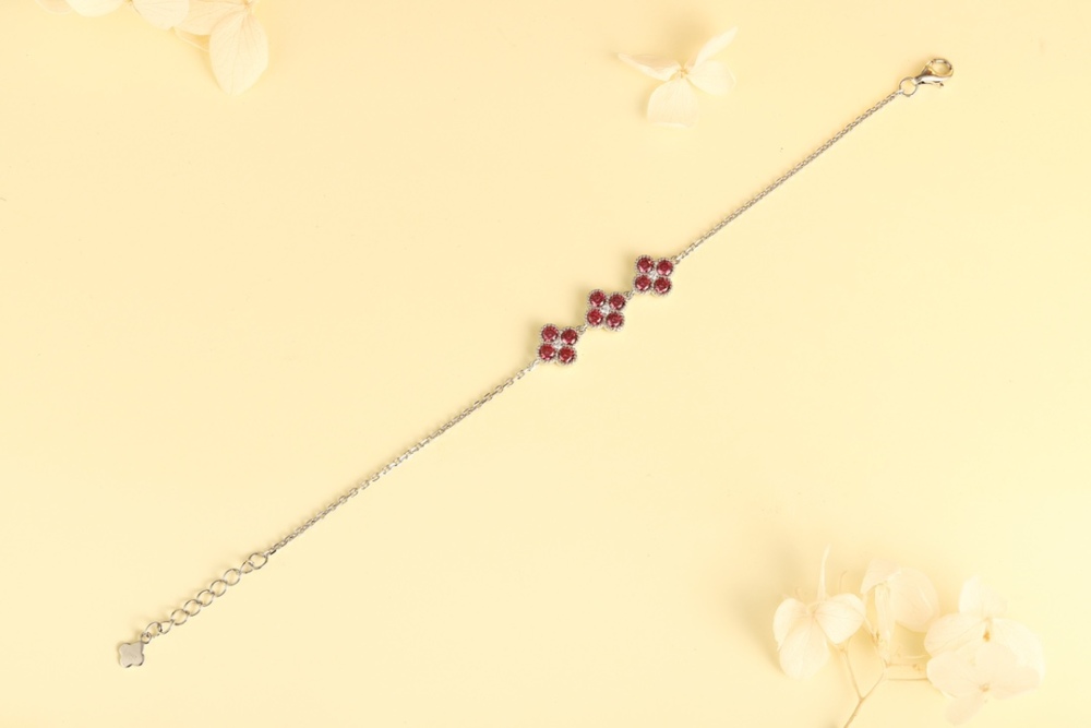 S925 Silver Bracelet with Colorful Zirconia