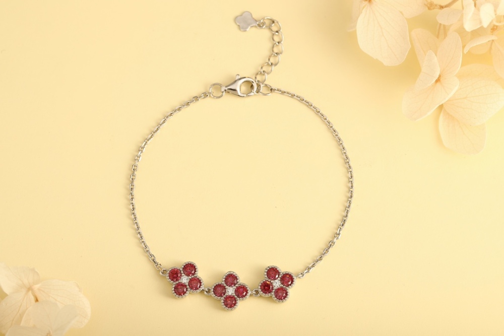 S925 Silver Bracelet with Colorful Zirconia