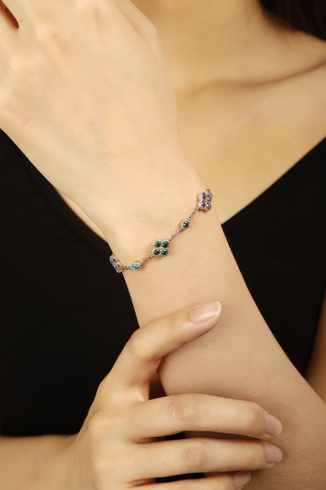 S925 Sterling Silver and Zircon Bracelet