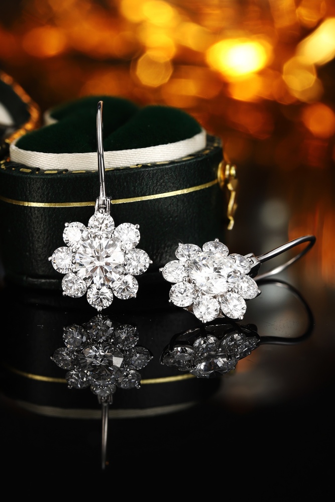 18K Gold Simulated Diamond Earrings JE2109A