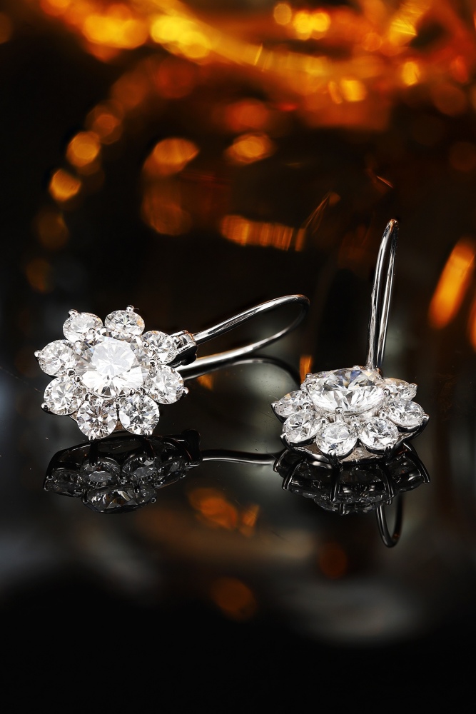 18K Gold Simulated Diamond Earrings JE2109A