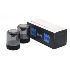 2021 mini BT speaker with wireless mic Quality sound Deep bass LED light show twin magnetic adsorption for Mobile phone