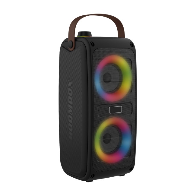 New arrived on line ship Boombox speaker with led display FM Radio Microphone Six kinds of led light Atmosphere lamp speaker