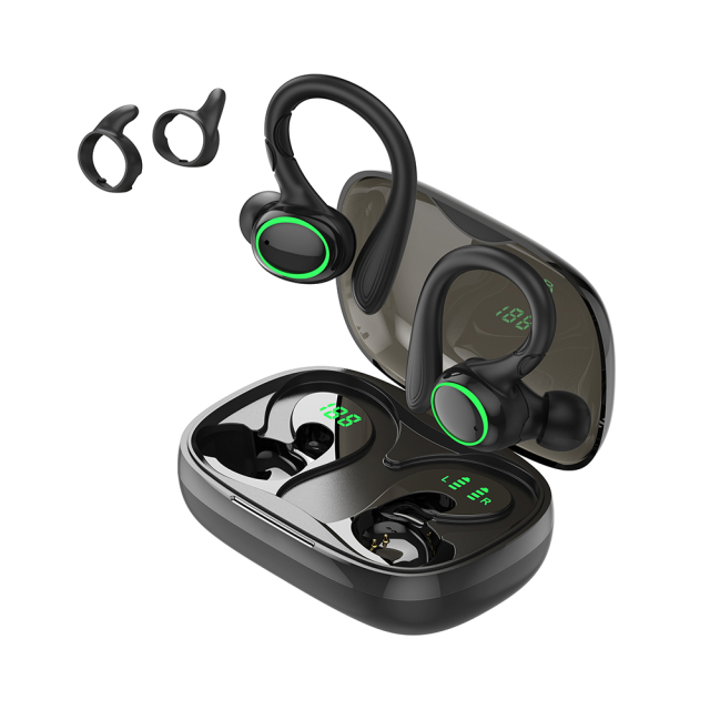 wireless headphone customized logo earphone BT 5.1 with Battery Charging Case Ear Hook headphones wireless for Edify sentiment