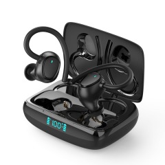 5.1 Wireless Earbuds Deep Bass Sound 8H Playtime Call Clear LCD Display, Ear Hook earring hooks gaming earbud for Sports/Working
