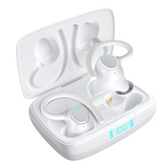5.1 Wireless Earbuds Deep Bass Sound 8H Playtime Call Clear LCD Display, Ear Hook earring hooks gaming earbud for Sports/Working