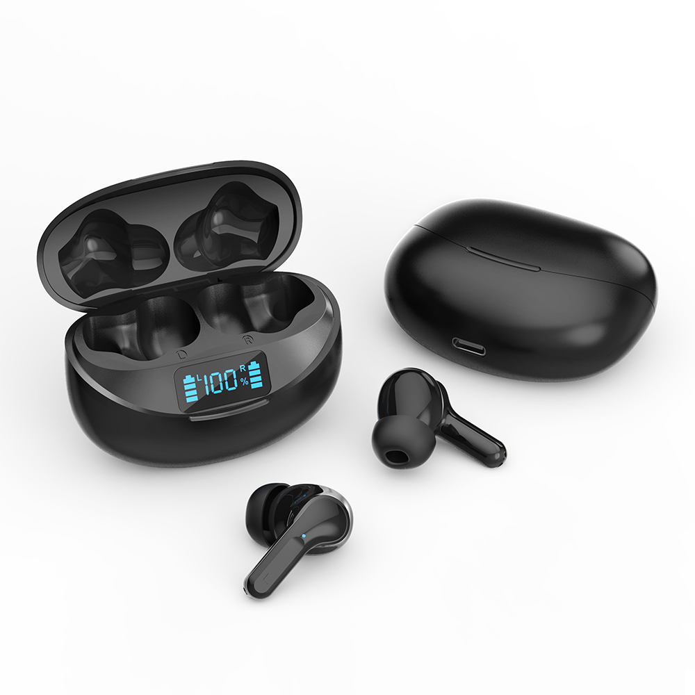 shenzhen earphone ANC HiFi type c TWS earphones plug wireless handfree earphones led display for mobile phone & accessories