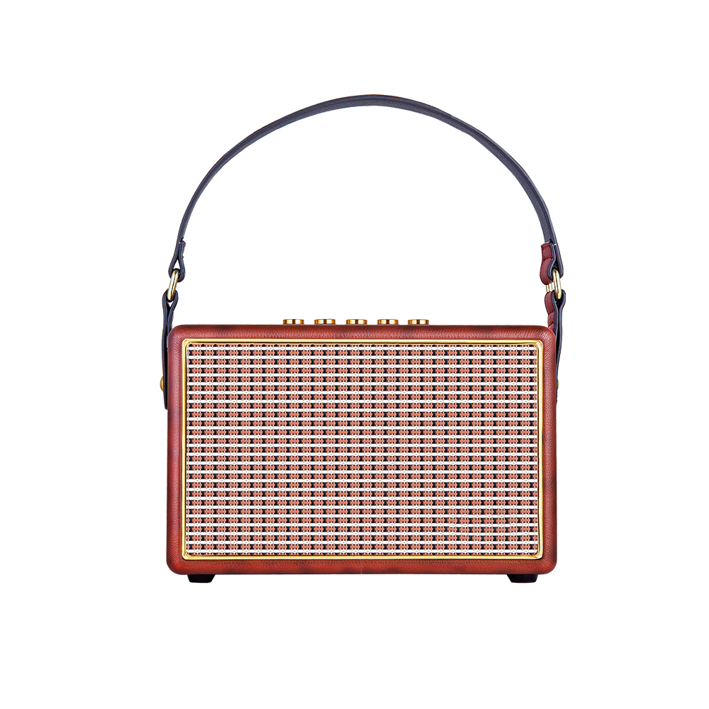 45W Elegant Wireless Vintage audio 50s 60s memory speakers Smart Radio AM FM Radio Speaker Wireless PU leather for wifi Kitchen