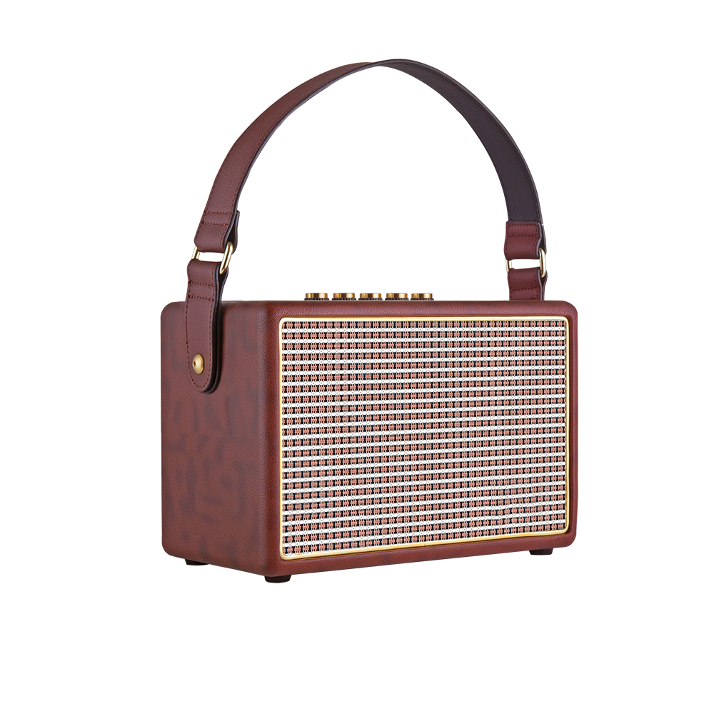 45W Elegant Wireless Vintage audio 50s 60s memory speakers Smart Radio AM FM Radio Speaker Wireless PU leather for wifi Kitchen