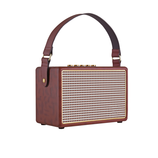 45W Elegant Wireless Vintage audio 50s 60s memory speakers Smart Radio AM FM Radio Speaker Wireless PU leather for wifi Kitchen