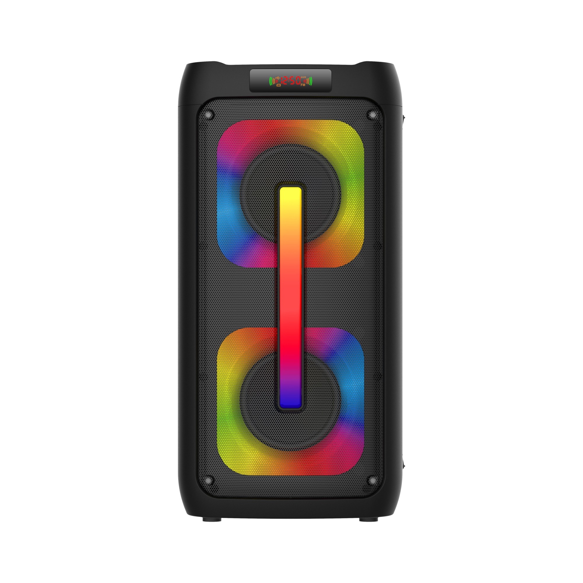 40w Powerful Dual 4inch Deep bass 2.1Channl System Music Party Speaker Record,EQ,AUX,FM BT5.0 Wireless Mic for outdoor Camping