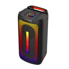 40w Powerful Dual 4inch Deep bass 2.1Channl System Music Party Speaker Record,EQ,AUX,FM BT5.0 Wireless Mic for outdoor Camping