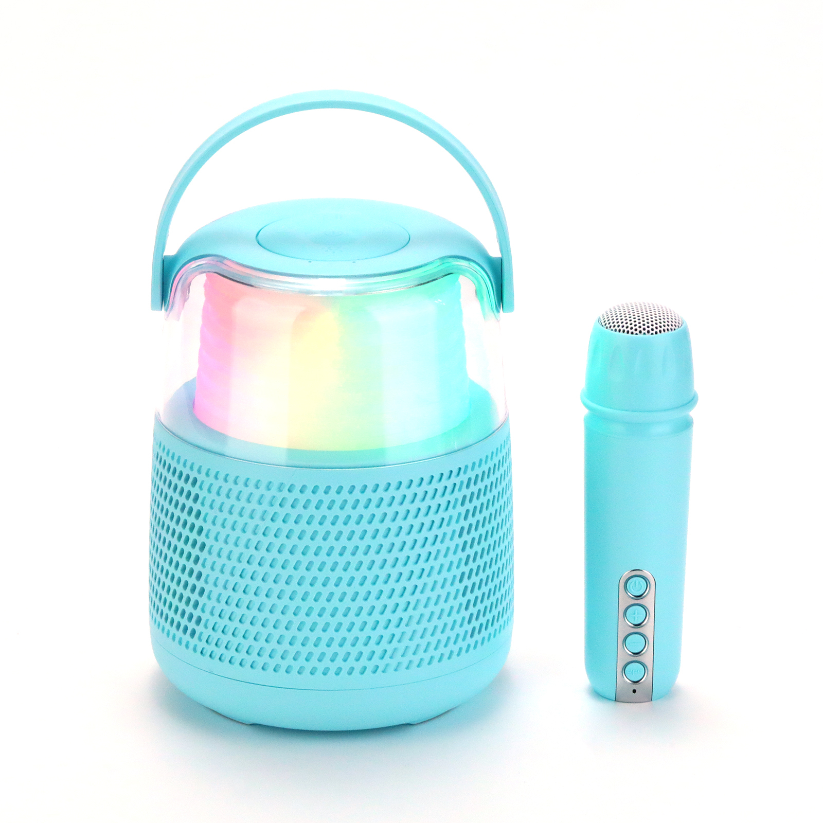 Latest adorable mini speaker ktv wireless mic with button to adjust volume mini wireless BT speaker Priority Promotional for Kid