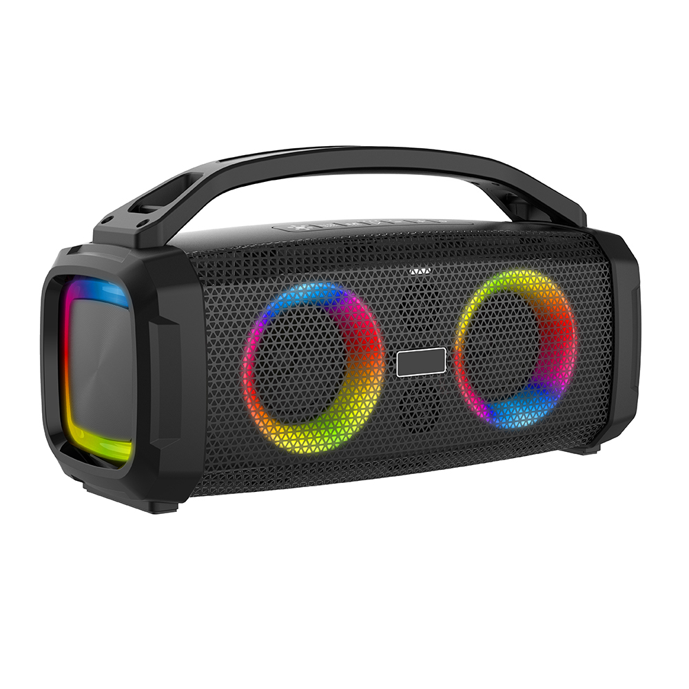 Outdoor wireless Bluetooth speaker TF card USB playback RGB lights portable party subwoofer