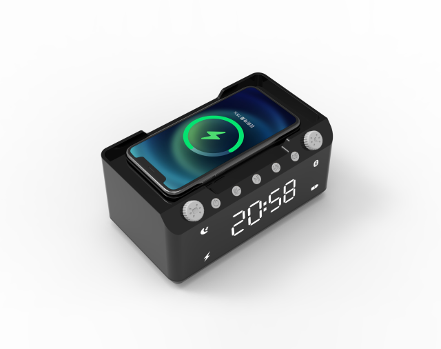 2024 New wireless Bluetooth clock charging speaker