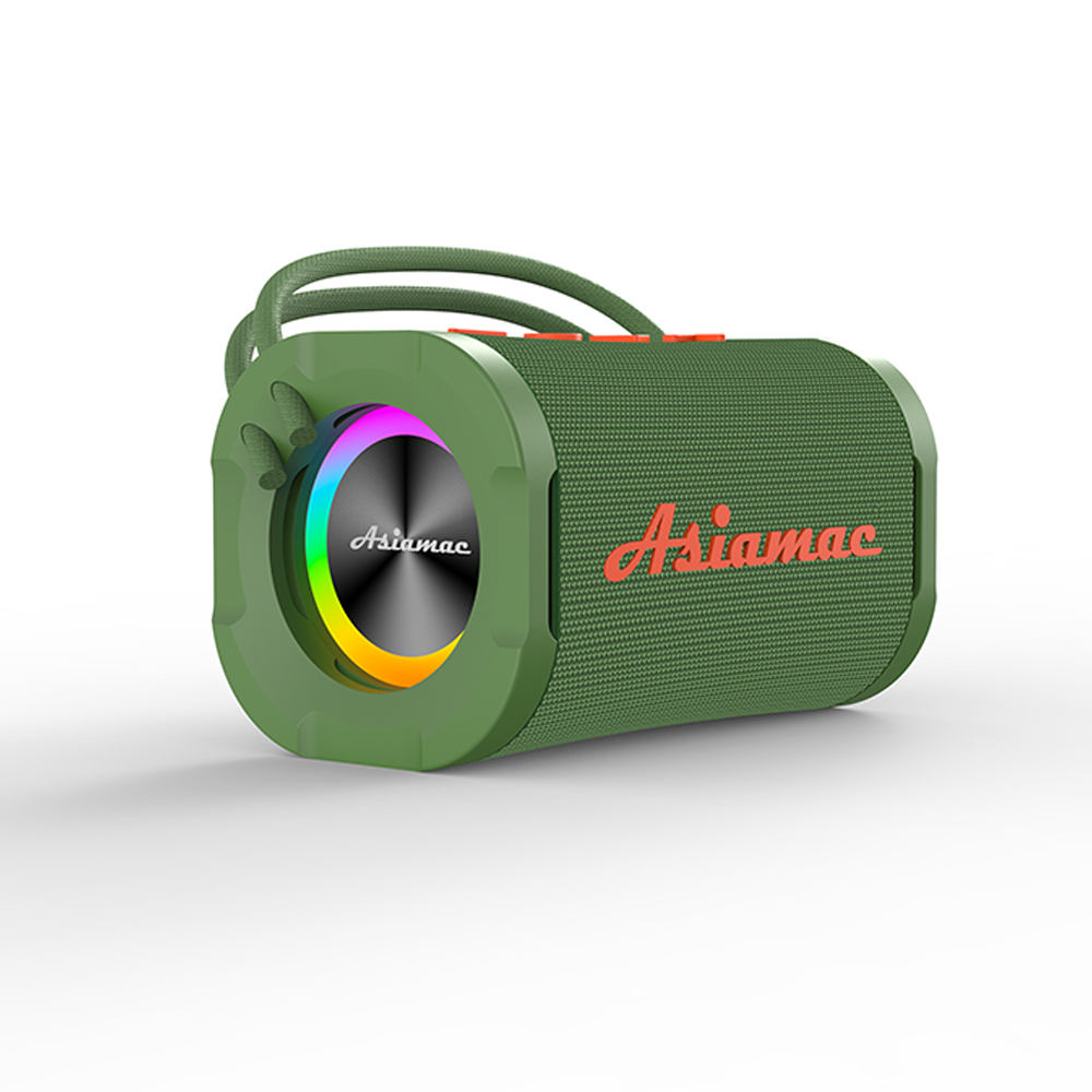 Premium 10W Fabric Bluetooth Speaker with Dual Passive Radiators, Dynamic RGB Sync, and TWS Stereo Capability