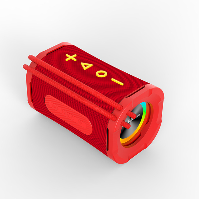 Premium 10W Fabric Bluetooth Speaker with Dual Passive Radiators, Dynamic RGB Sync, and TWS Stereo Capability