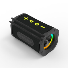 Premium 10W Fabric Bluetooth Speaker with Dual Passive Radiators, Dynamic RGB Sync, and TWS Stereo Capability