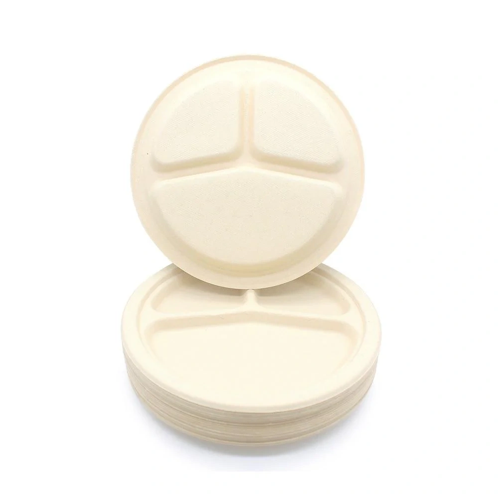 10 Inch 3-Compartment Round Plate