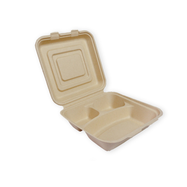 9 Inch 3-Compartment Clamshell Box