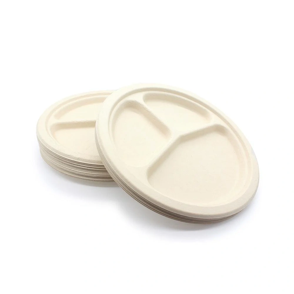 9 Inch 3-Compartment Round Plate