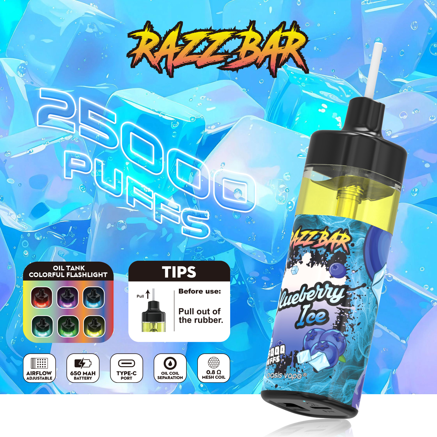 RazzBar 25000 Puffs Vape,DC-Vape | Best Online Vape Store – Wholesale Flavored Vape & Kit,RazzBar - 25000 Puffs Vape