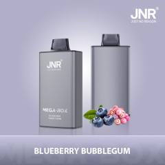JNR Mega Box Vape featuring Blueberry Bubble Gum flavor, offering 25,000 puffs in a vibrant blue packaging.