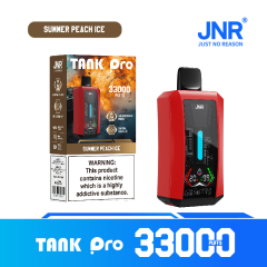 JNR Tank Pro vape with summer peach ice flavor, offering 33,000 puffs for a refreshing experience.