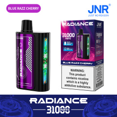 JNR Radiance Elegant Vape device featuring Blue Razz Cherry flavor, offering 31,000 puffs for an exhilirating experience.