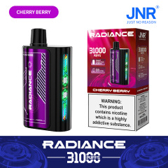 JNR Radiance Elegant Vape device featuring Cherry Berry flavor, offering 31,000 puffs for an exhilirating experience.