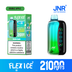 JNR Flex Ice Vape device featuring Double Apple flavor, offering 21,000 puffs for an exhilirating experience.