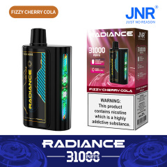 JNR Radiance Elegant Vape device featuring Fizzy Cherry Cola flavor, offering 31,000 puffs for an exhilirating experience.