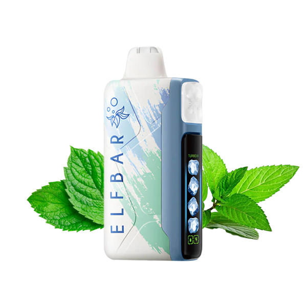 Elfbar Ice King 30000 Puffs vape in flavor, miami mint showing the vape and its packaging