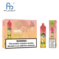 Fumot Tornado 15000 Puffs Vape featuring the flavor fizzy cherry and showing the vape and vape packaging.