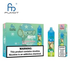 Fumot Tornado 15000 Puffs Vape featuring the flavor gummy bear and showing the vape and vape packaging.