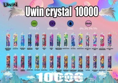 UWin Crystal 10000 Puffs Vape showing various flavors of the vape.