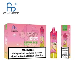 Fumot Tornado 15000 Puffs Vape featuring the flavor lush ice and showing the vape and vape packaging.
