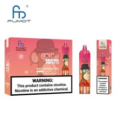 Fumot Tornado 15000 Puffs Vape featuring the flavor red energy ice and showing the vape and vape packaging.