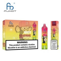 Fumot Tornado 15000 Puffs Vape featuring the flavor strawberry watermelon lemonade and showing the vape and vape packaging.