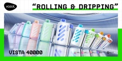 Vozol Vista 40000 Puffs 50 mg Vape showing the various flavors of the vape.