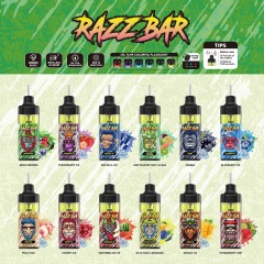 Razz Bar vape in fruit punch flavor, showcasing 30ml size and features, designed for 12K puffs.