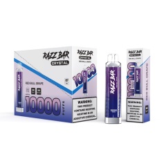 Razz Bar crystal 1000ml vape with Red Bull grape flavor, highlighting the packaging and product details.