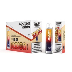 Razz Bar crystal 1000ml vape with packaging, featuring a blend of strawberry, raspberry, and cherry ice flavors.