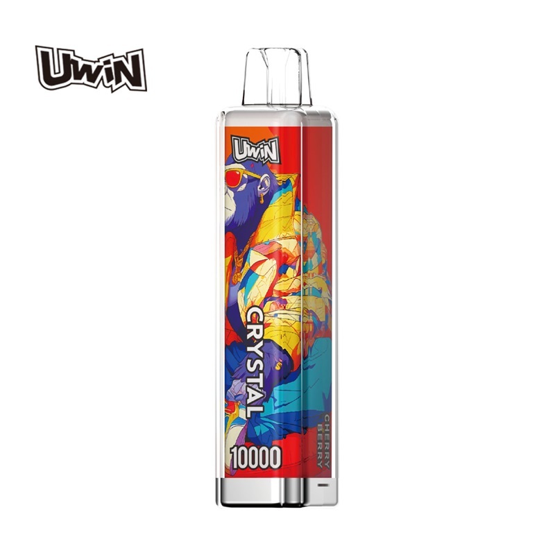 UWin Crystal 10000 Puffs Vape showing the vape in flavor cherry berry