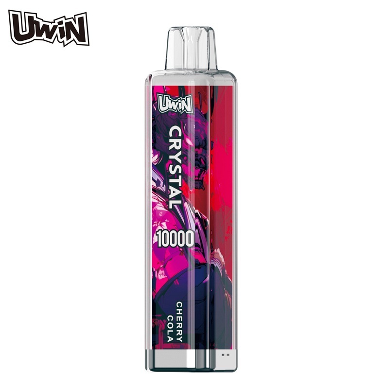 UWin Crystal 10000 Puffs Vape showing the vape in flavor cherry cola